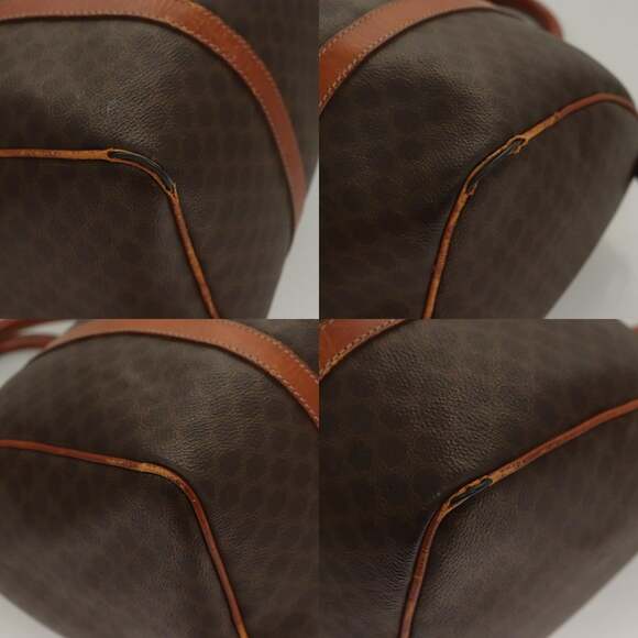 CELINE Macadam Canvas Hand Bag Pvc Leather Brown Gold - Picture 10 of 12